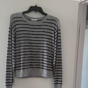 rag & bone Black and Gray Striped Sweater